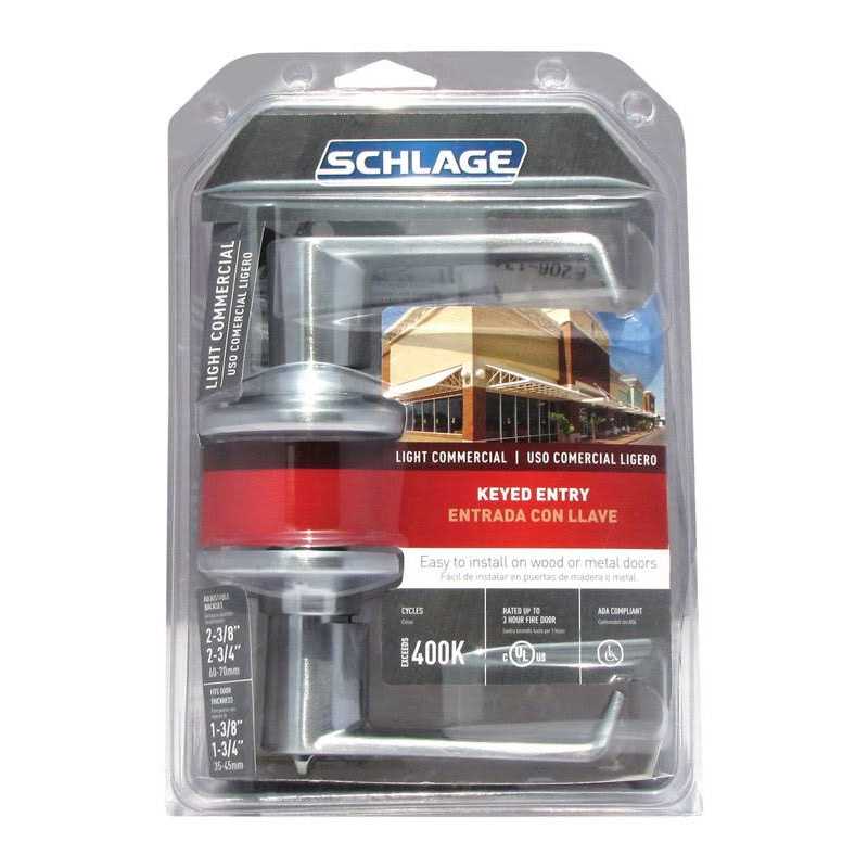 Schlage Elan Satin Chrome Entry Lockset 1-3/4 - Cheap Fitting
