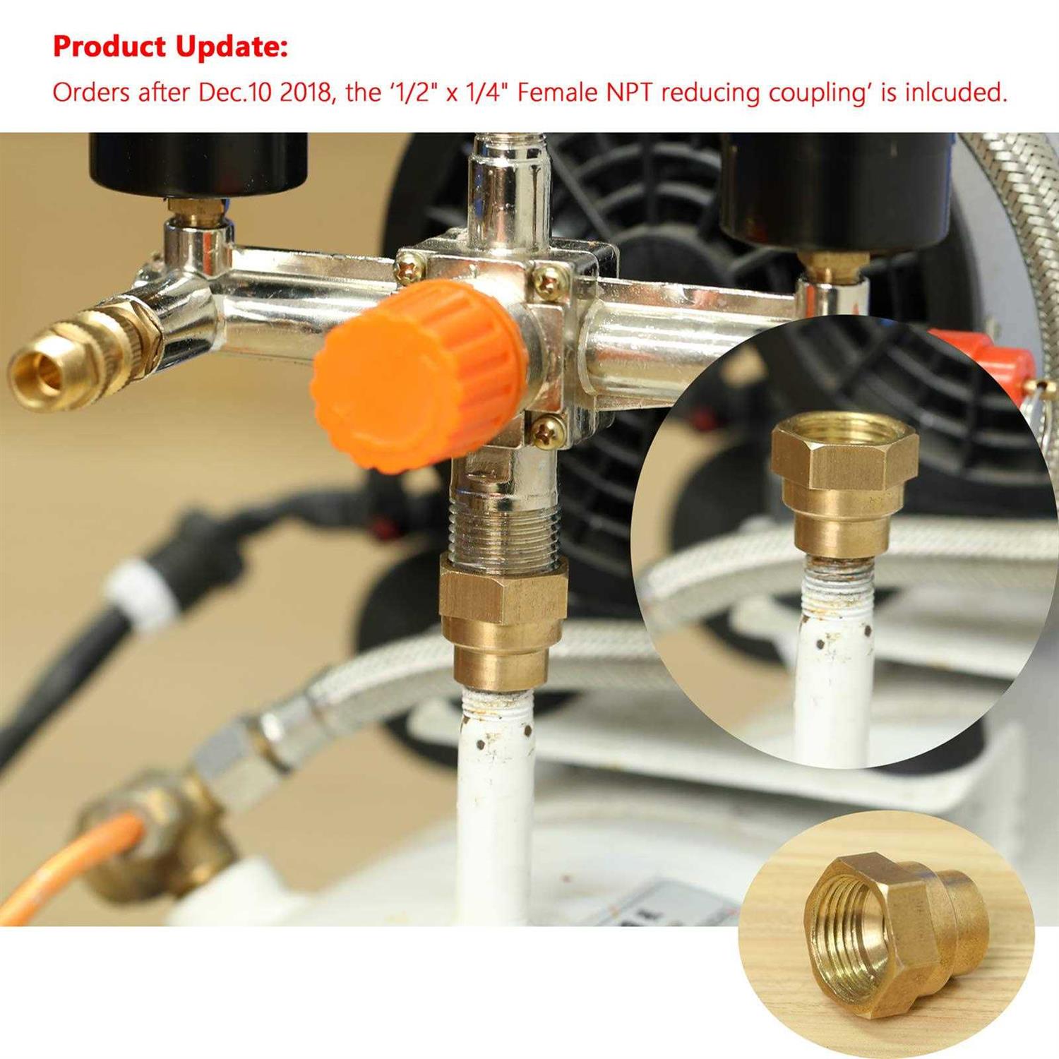 Secbolt Pressure Switch Manifold Regulator Gauges Air Compressor Pressure Switch Control Valve 90-120PSI - Cheap Fitting
