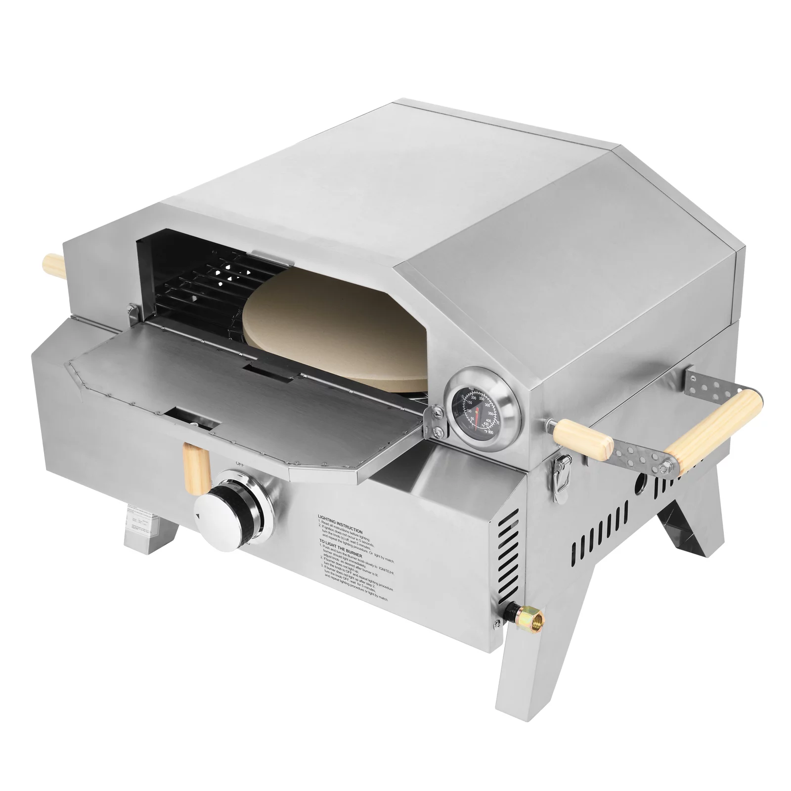 OverPatio 12Inch Outdoor Pizza Oven 2-in-1 Gas Pizza Oven & Propane Grill,Propane Griller Combo,Pizza Maker - Cheap Fitting