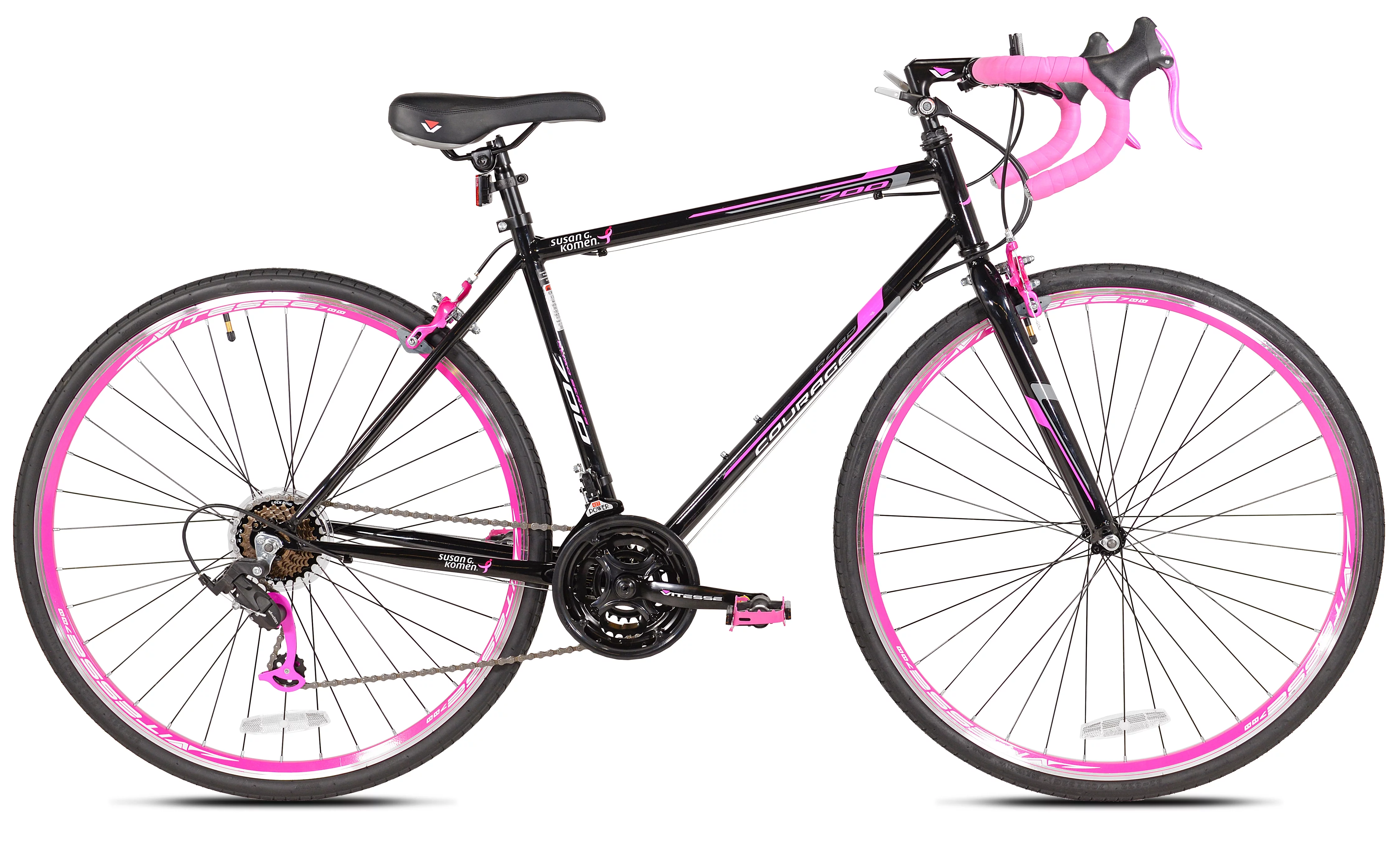 Susan G. Komen 700c Courage Road Women's Bike, Pink and Black - Cheap Fitting