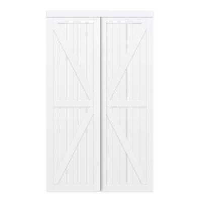 RELIABILT Trident 48-in x 80-in White K-frame Prefinished Mdf Sliding Door Hardware Included | EU3295PWPWE048080 - Cheap Fitting