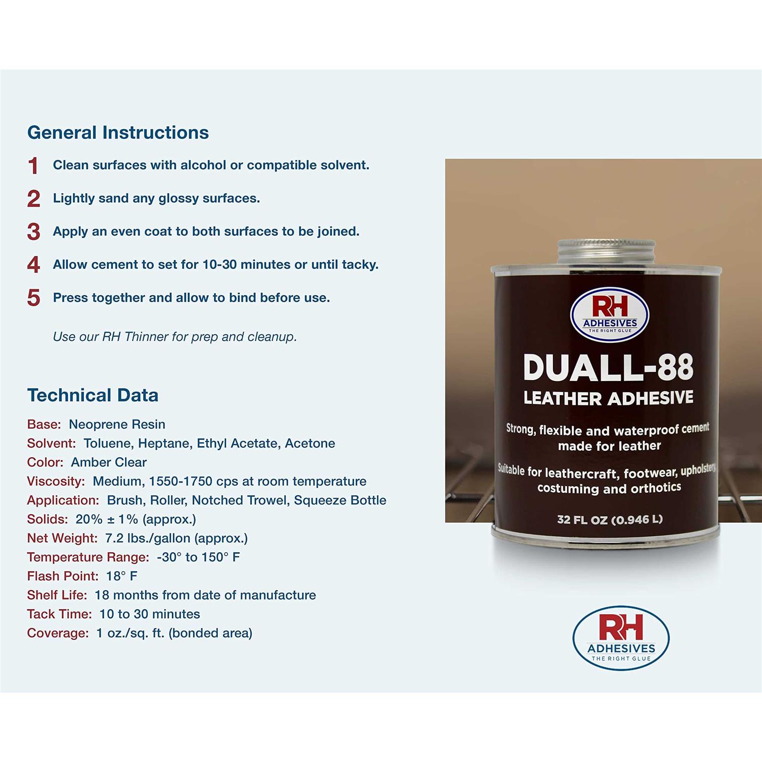 RH Adhesives Duall-88 Leather Adhesive - Cheap Fitting
