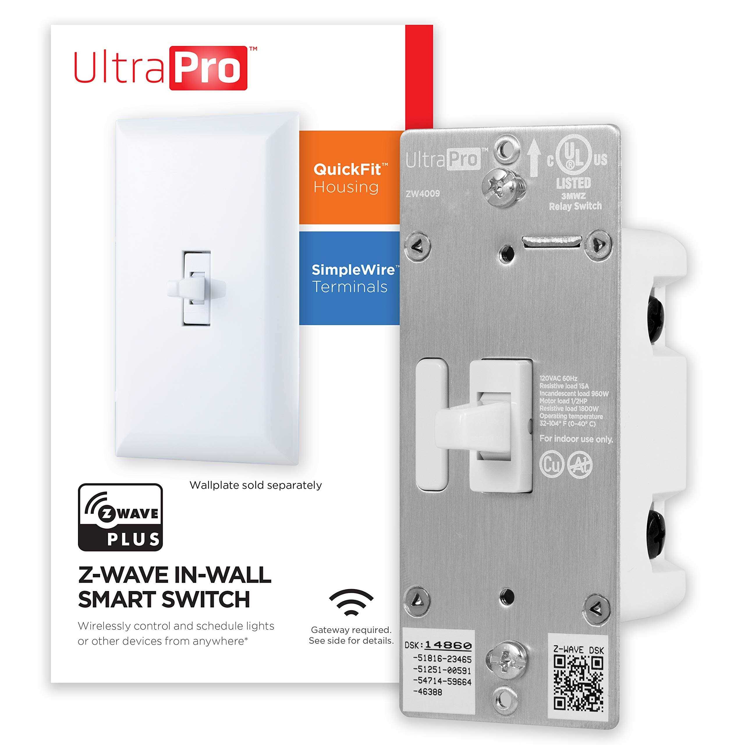 White Ultrapro Z-Wave Smart Toggle Light Switch With Quickfit And - Cheap Fitting