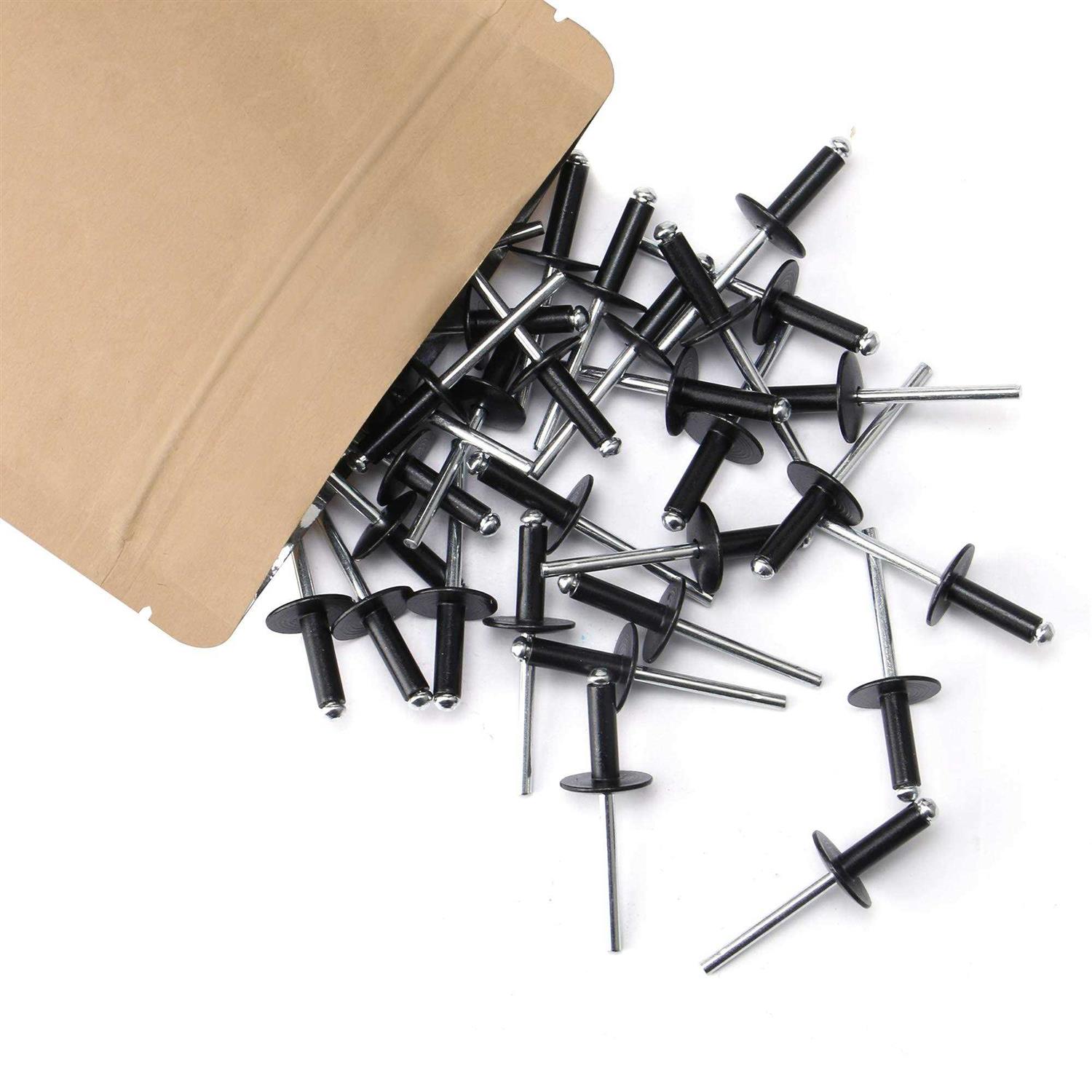 100pcs All Black Large Flange Blind Rivets Aluminum Flange Diameter 3/8 - Cheap Fitting