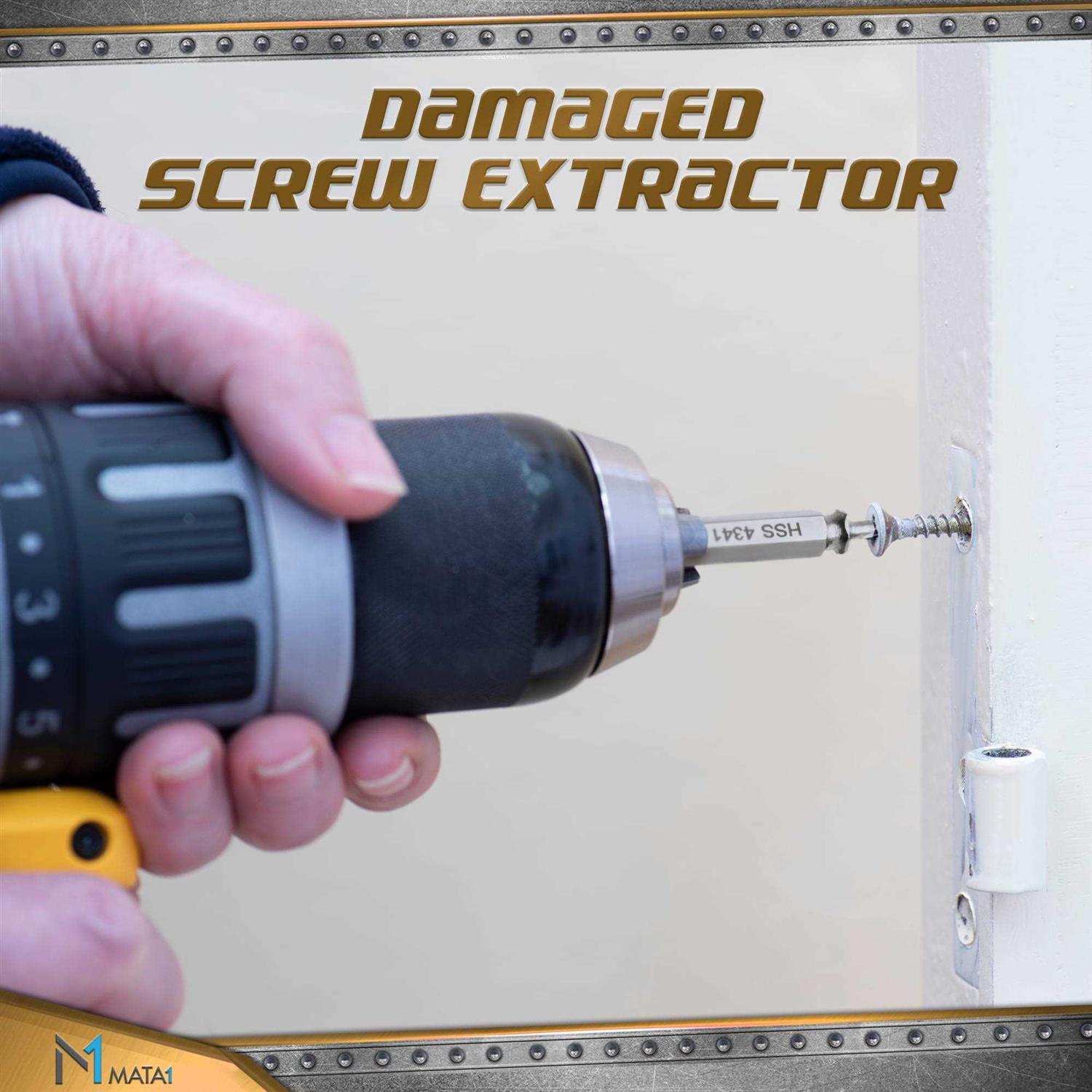 Mata1 Double-sided Screw Extractor Set Stripped Screw Remover Drill Bits Kit w/Case - Cheap Fitting