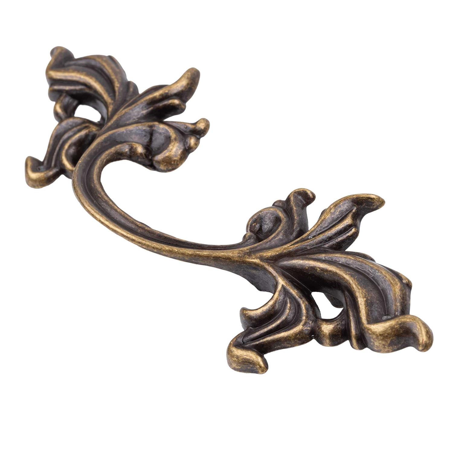 French Provincial Leaf Antique Brass Finished Drawer Pull - Cheap Fitting