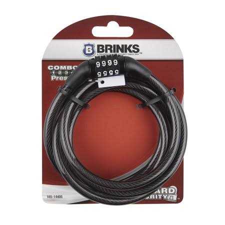 Brinks Vinyl Covered 5/16in x 5ft Flexible Steel Combination Cable Lock - Cheap Fitting