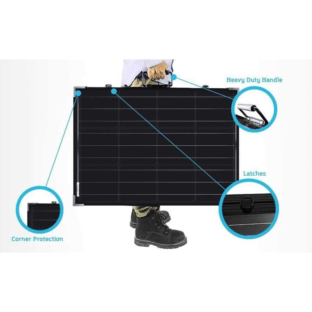 Renogy 100 Watt 12 Volt Monocrystalline Foldable Solar Suitcase with Voyager - Cheap Fitting