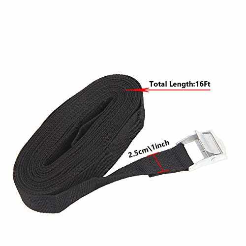 10 Pack Lashing Straps 16ft x 1 Tie Down Straps Cam Buckle Straps Heavy Duty Secure Straps up to 600 lbs for Kayak, Cargo, Luggage, Cinch, Canoe, - Cheap Fitting