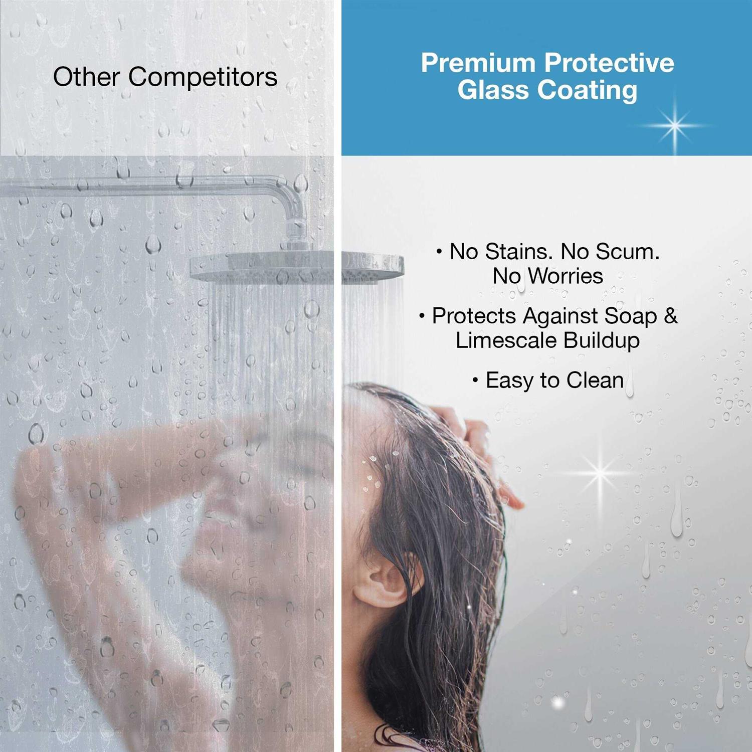 Ove Decors Pasadena 65-13/16 in. W x in. H Alcove Frameless Pivot Shower Door in Chrome with Buttress Panel PA05B0100 - Cheap Fitting