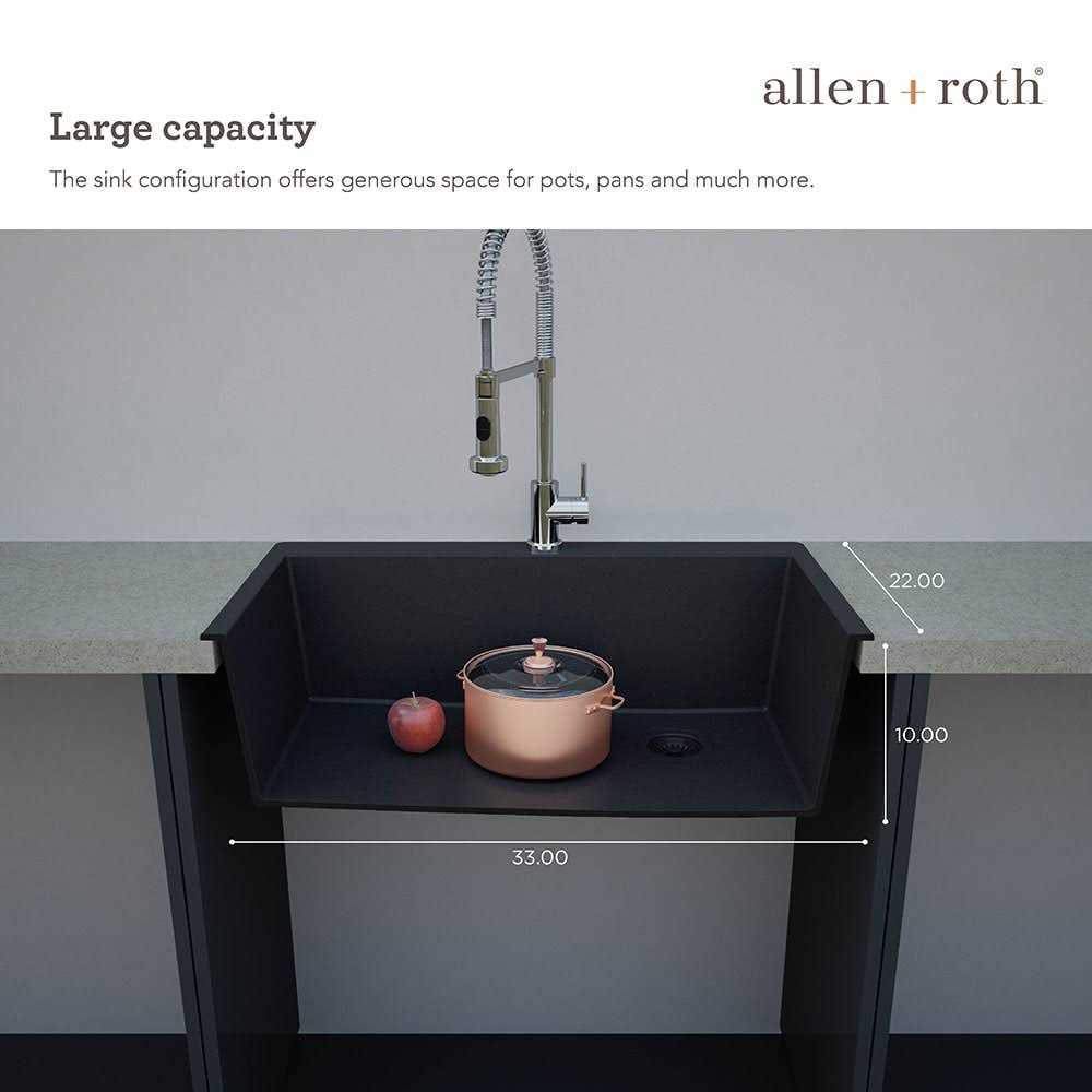 allen + roth Deforest Collection Dual-mount Nero Single Bowl 5-Hole Kitchen Sink SIGN100XLDM13 - Cheap Fitting