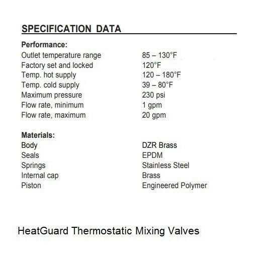 Cash-Acme 24502 HG110-D 3/4 Sweat Thermostatic Mixing Valve - Cheap Fitting