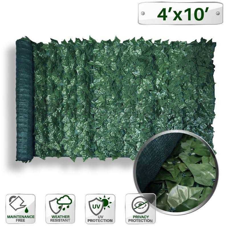 Patio Paradise Faux Ivy Privacy Fence Screen with Mesh Back-Artificial Leaf Vine Hedge Outdoor Decor-Garden Backyard Decoration Panels - Cheap Fitting