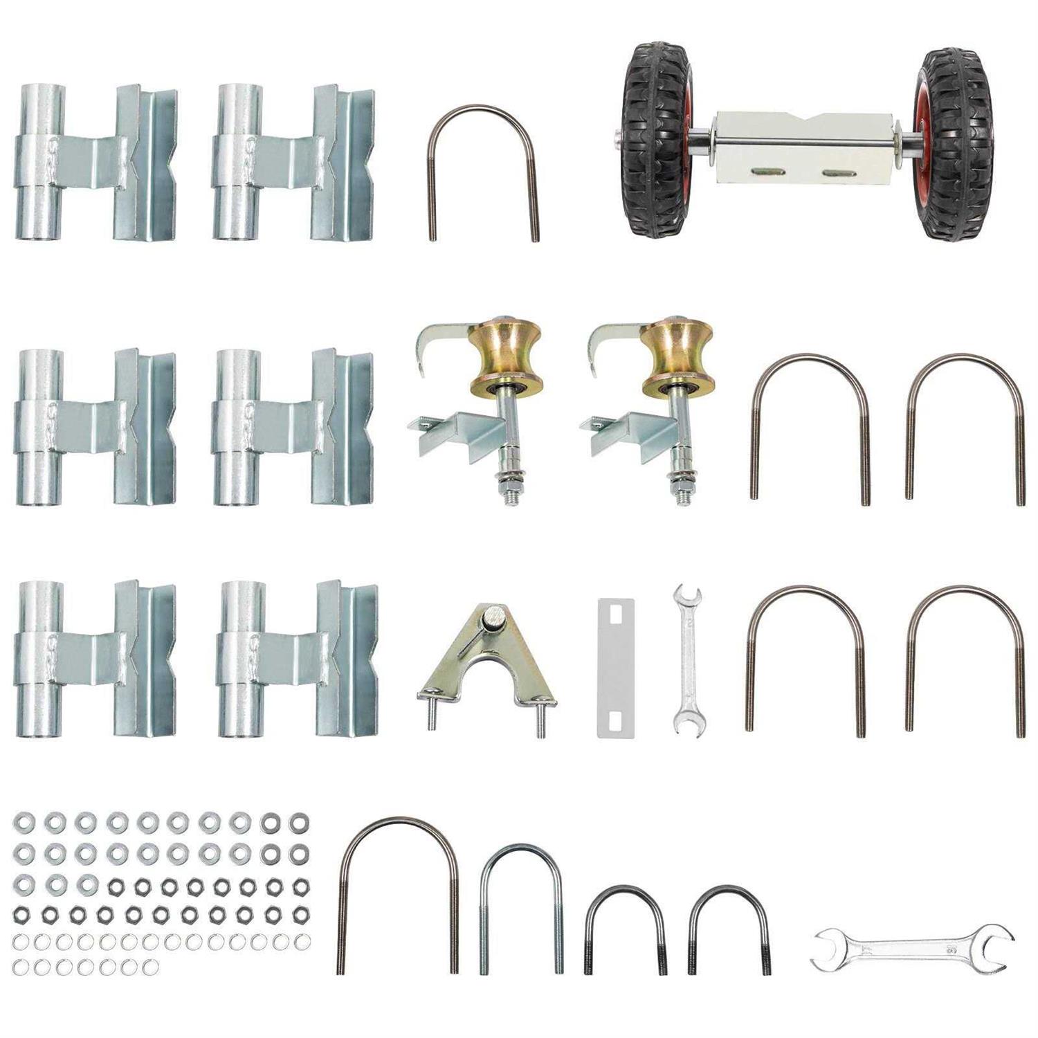 VEVOR Chain Link Rolling Gate Kit Galvanized Steel Rolling Fence 6 Universal Track Bracket Chain Link Rolling Gate Hardware Kit 2 Solid Rubber YDMHSTJL3CIQXX1IWV0 - Cheap Fitting