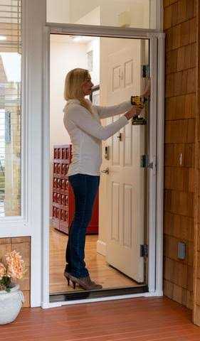 Genius Cool Single Retractable Door Screen-White - Cheap Fitting