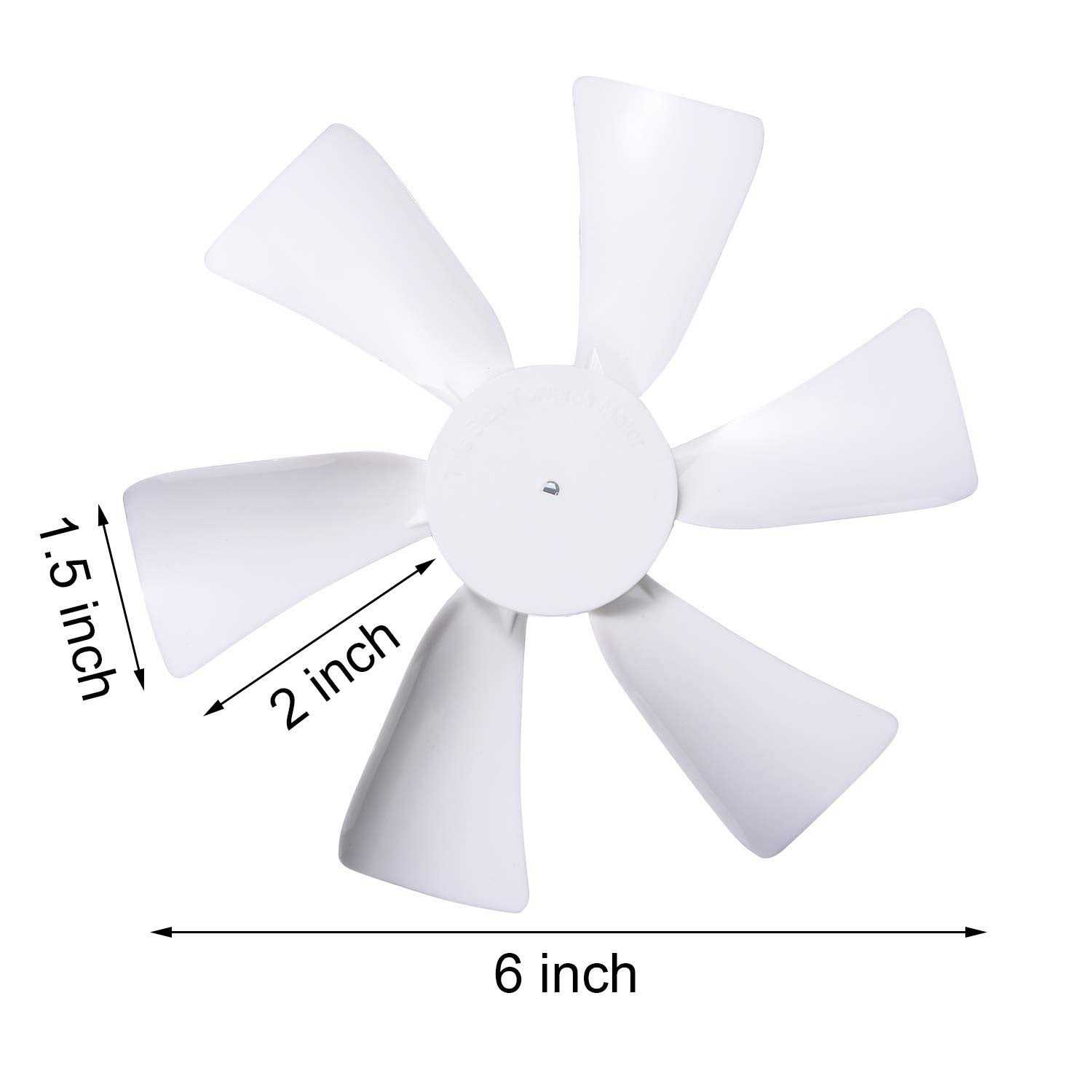 6 Replacement White RV Vent Fan Blade with 12V D-Shaft RV Vent Motor,Compatible with Heng’s - Cheap Fitting