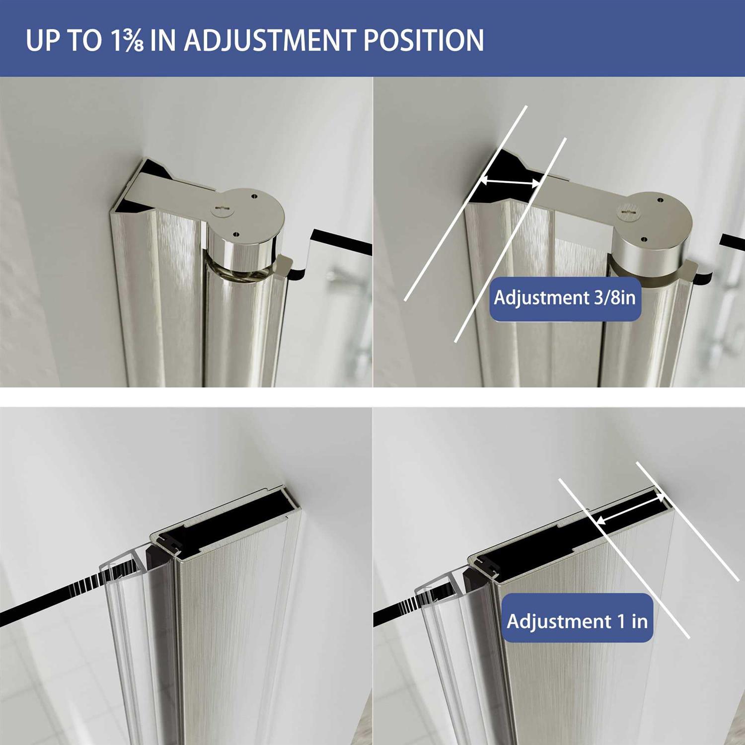 Lonni 72 in. H Frameless Pivot Shower Door with 1/4 in Thick Clear Tempered Glass - Cheap Fitting