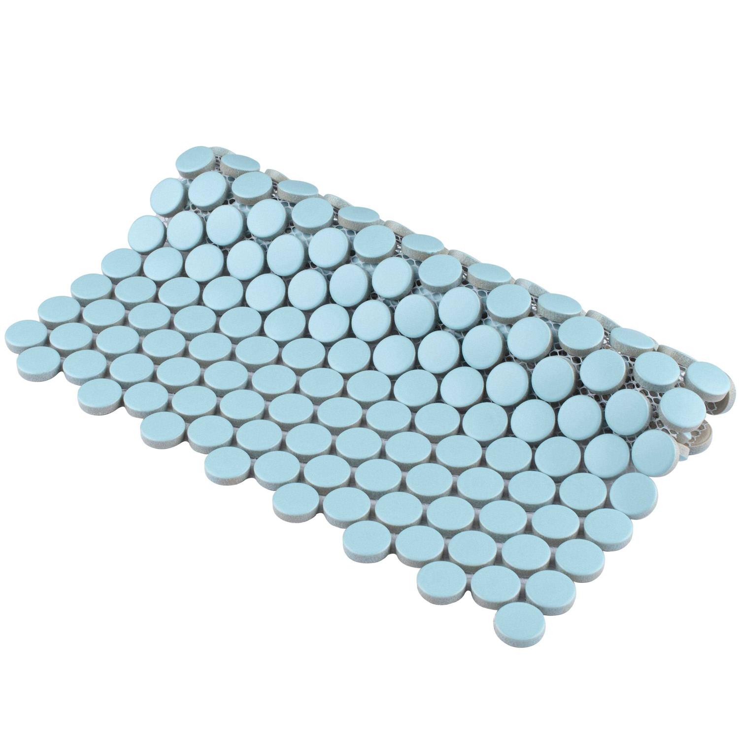 Metro 0.75 x 0.75 Porcelain Mosaic Penny Round Wall & Floor Tile Merola Tile - Cheap Fitting