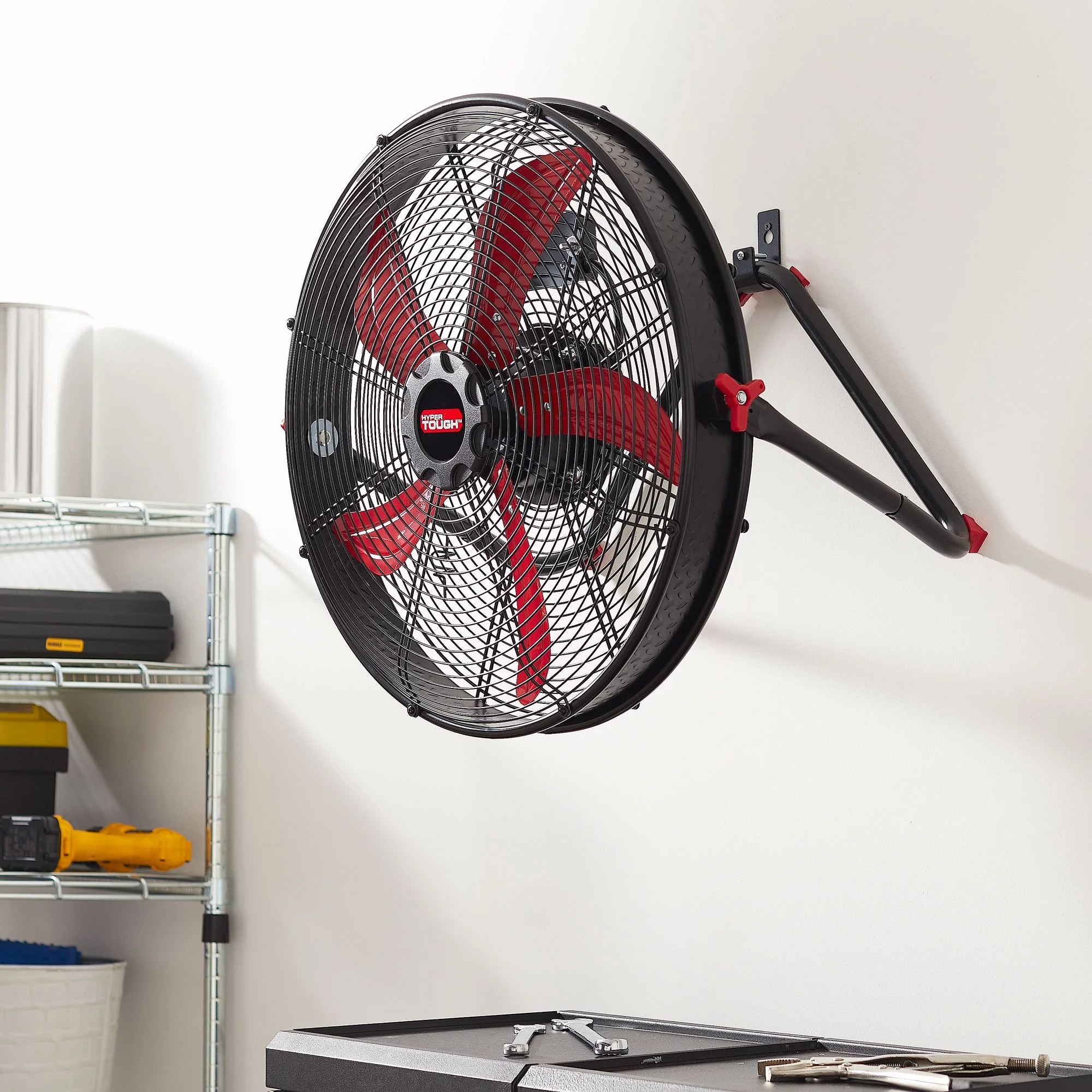 Hyper Tough New 20 inch High Velocity Sealed Motor Drum Fan with Wall Mount - Cheap Fitting