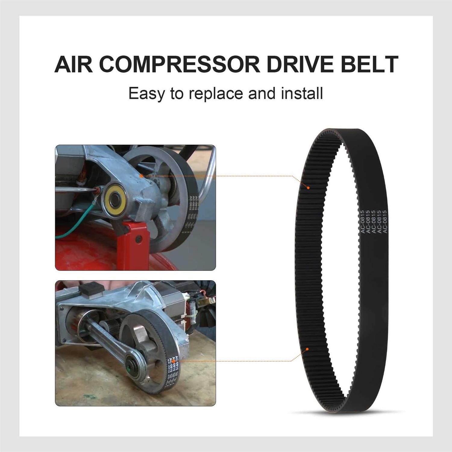 Redparts 3 Pack AC-0815 Air Compressor Belt for Dewalt Devilbiss Porter Cable Makita Sears Craftsman CAC-1311 CAC-1342 - Cheap Fitting