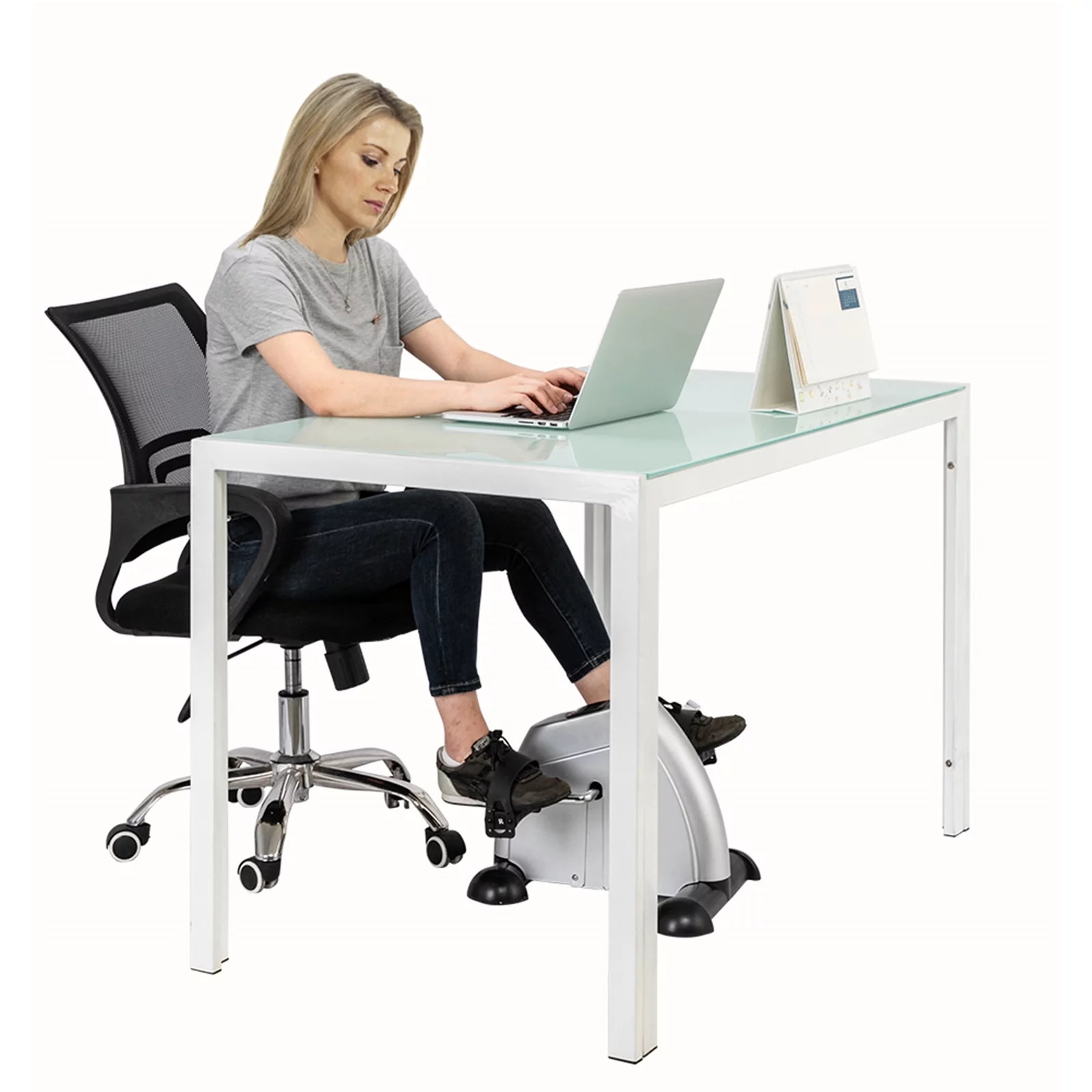 Seizeen Under Desk Exercise Bike, Foot Pedal Exerciser with LCD Monitor, Portable Mini Cycle Exercise Bike Equipment for Leg/Arm Home Office Use, Black - Cheap Fitting