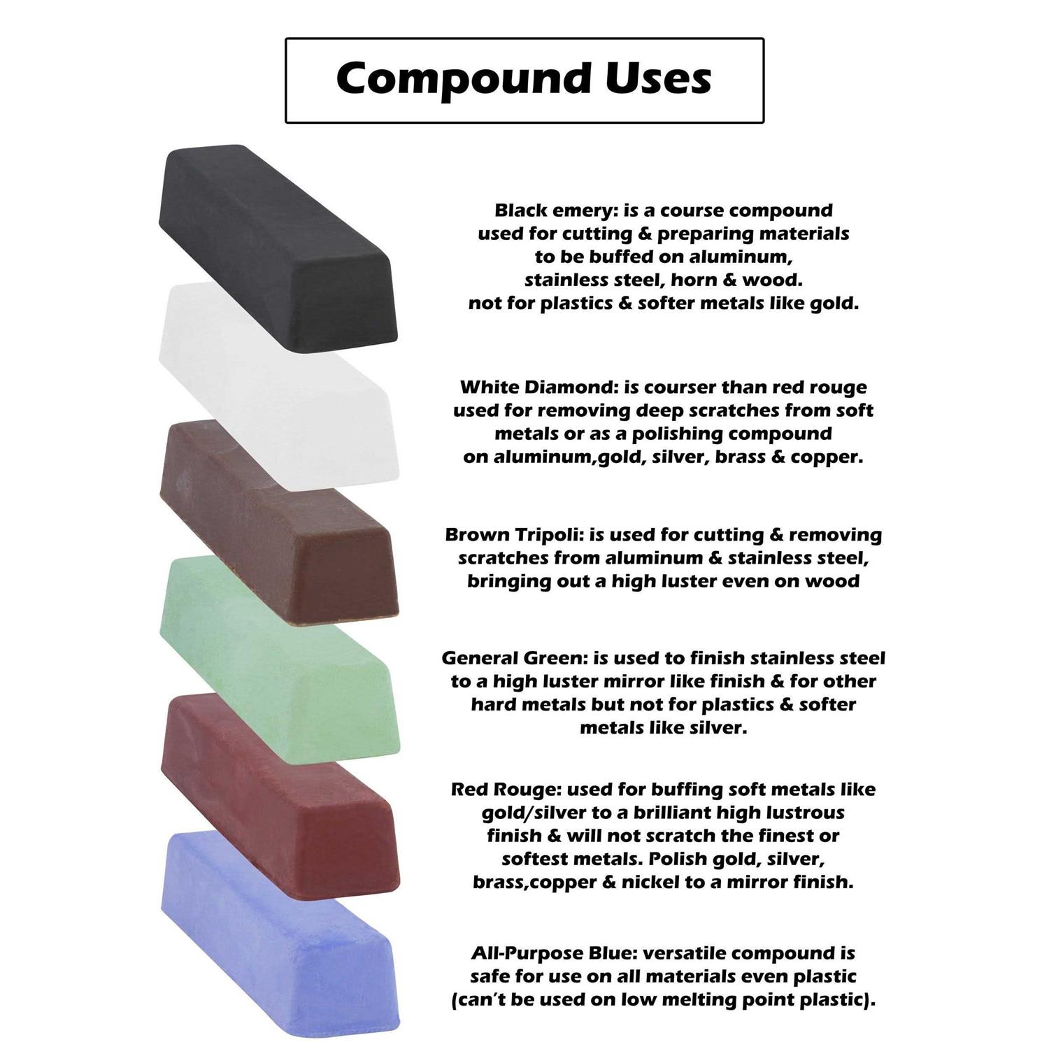 Drixet Metal Polishing Compound Kit 24Oz 6Pc Buffing Compound Bars - Cheap Fitting