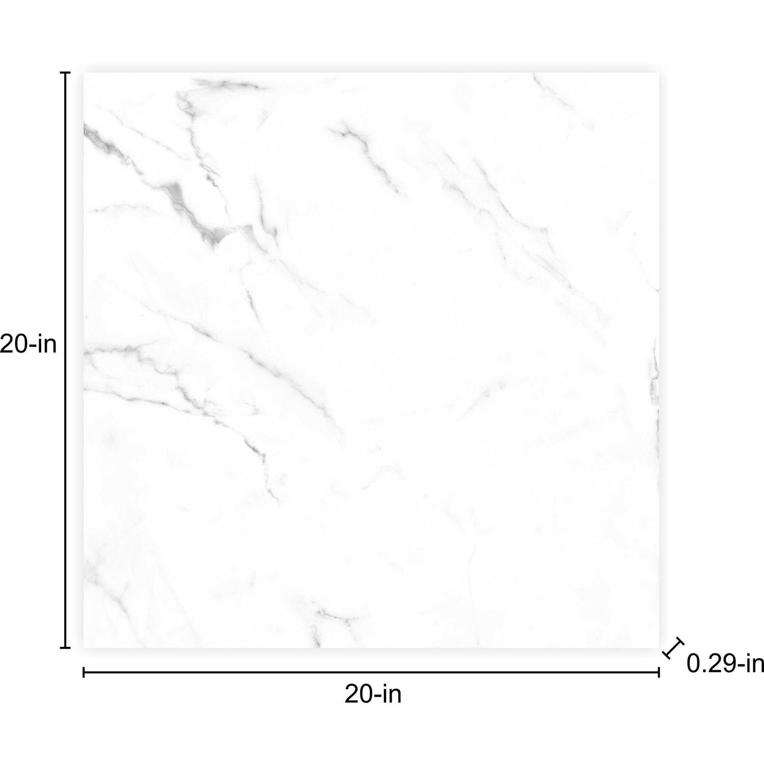 Unbranded Calacata White 20-in x 20-in Glazed Ceramic Marble Look Floor and Wall Tile 77363 - Cheap Fitting