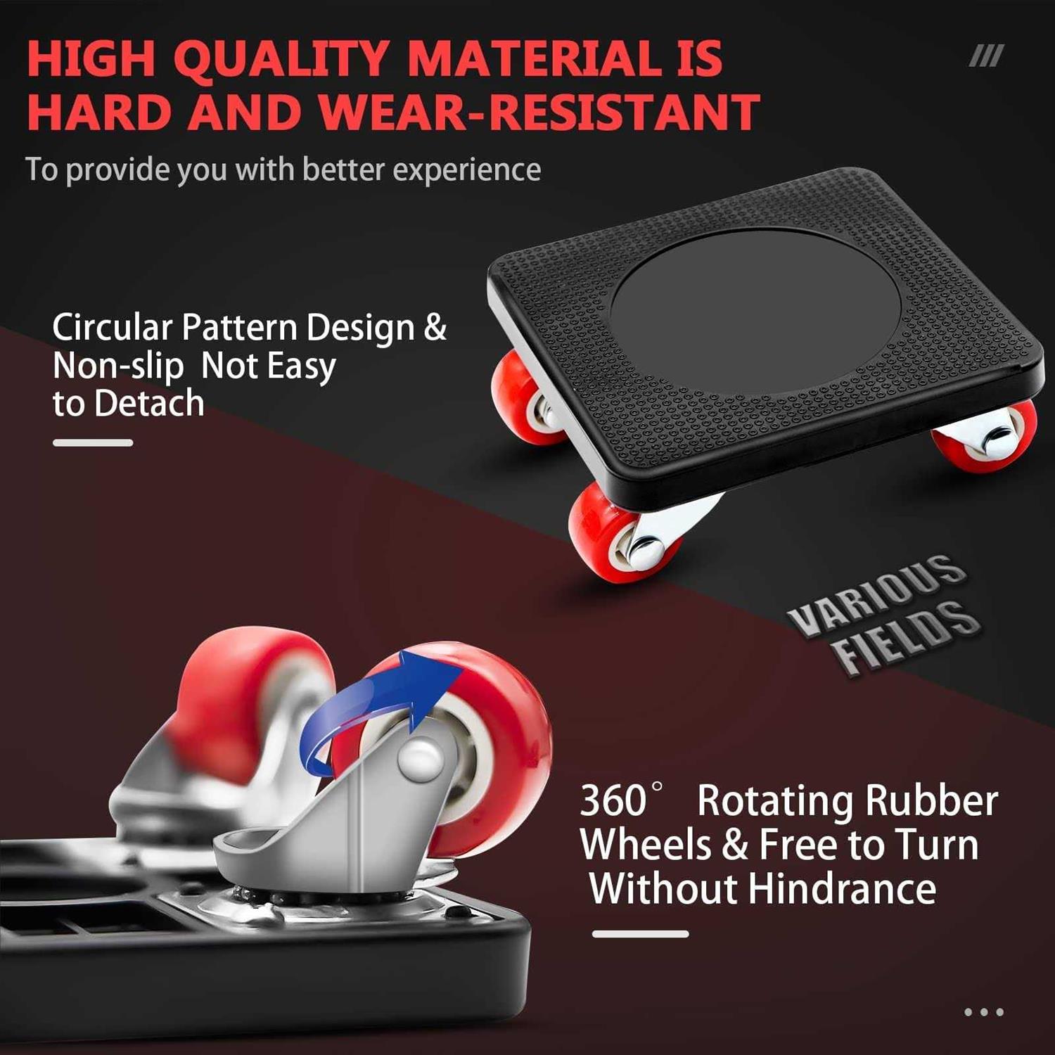 Newrgy Furniture Mover Dolly Moving Dolly 4 Wheels & Furniture Lifter Set - Cheap Fitting