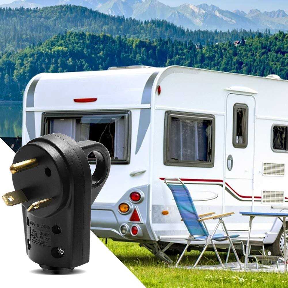 OPL5 30AMP RV Replacement Male Plug Heavy Duty Replacement RV Receptacle Electrical Plug with Easy Unplug Handle Design for RV Trailer - Cheap Fitting