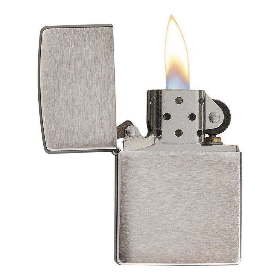 Brushed Chrome Zippo Lighter - Cheap Fitting