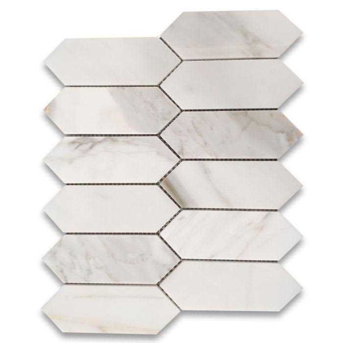 Calacatta 12 x 9 Marble Mosaic Tile Marble Online - Cheap Fitting