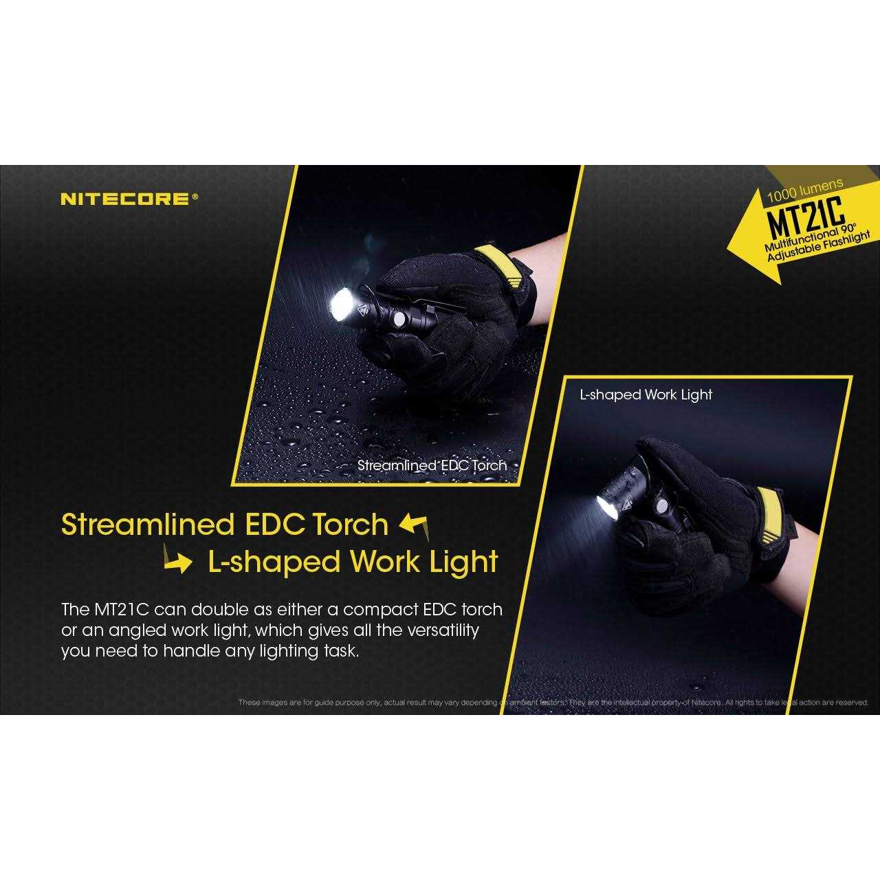 Nitecore MT21C 1000 Lumen 90 Degree Adjustable Flashlight - Cheap Fitting