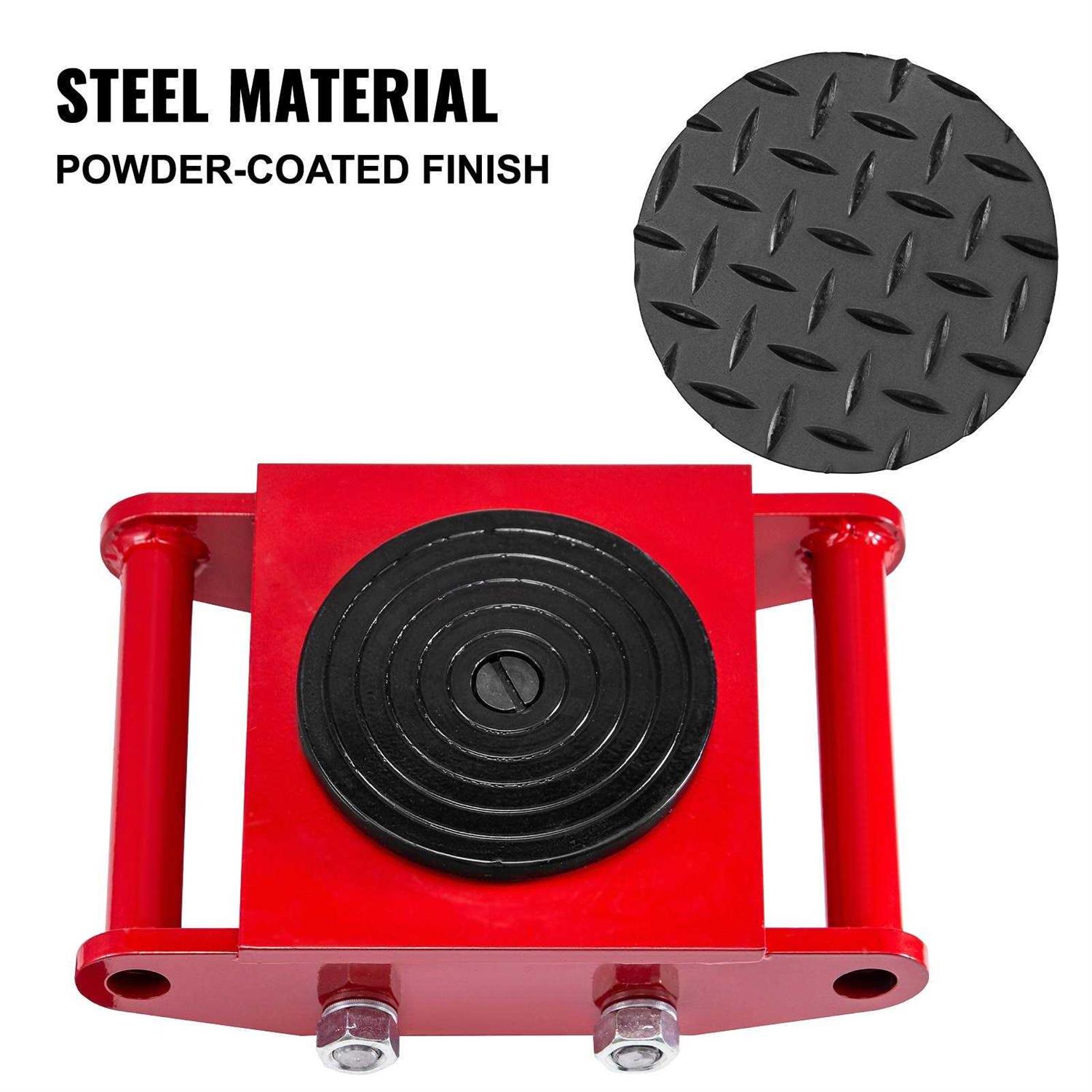 VEVOR 4pcs Machinery Mover, 6T Machinery Skate Dolly, 13200lbs Machinery Moving Skate, Machinery Mover Skate w/ 360° Rotation Cap and 4 Rollers - Cheap Fitting