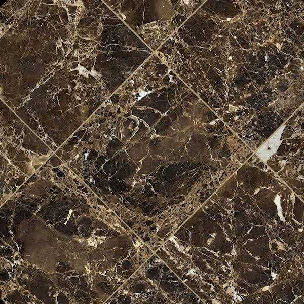 Emperador Dark 12 in. x 12 in. Polished Marble Floor and Wall Tile - Cheap Fitting