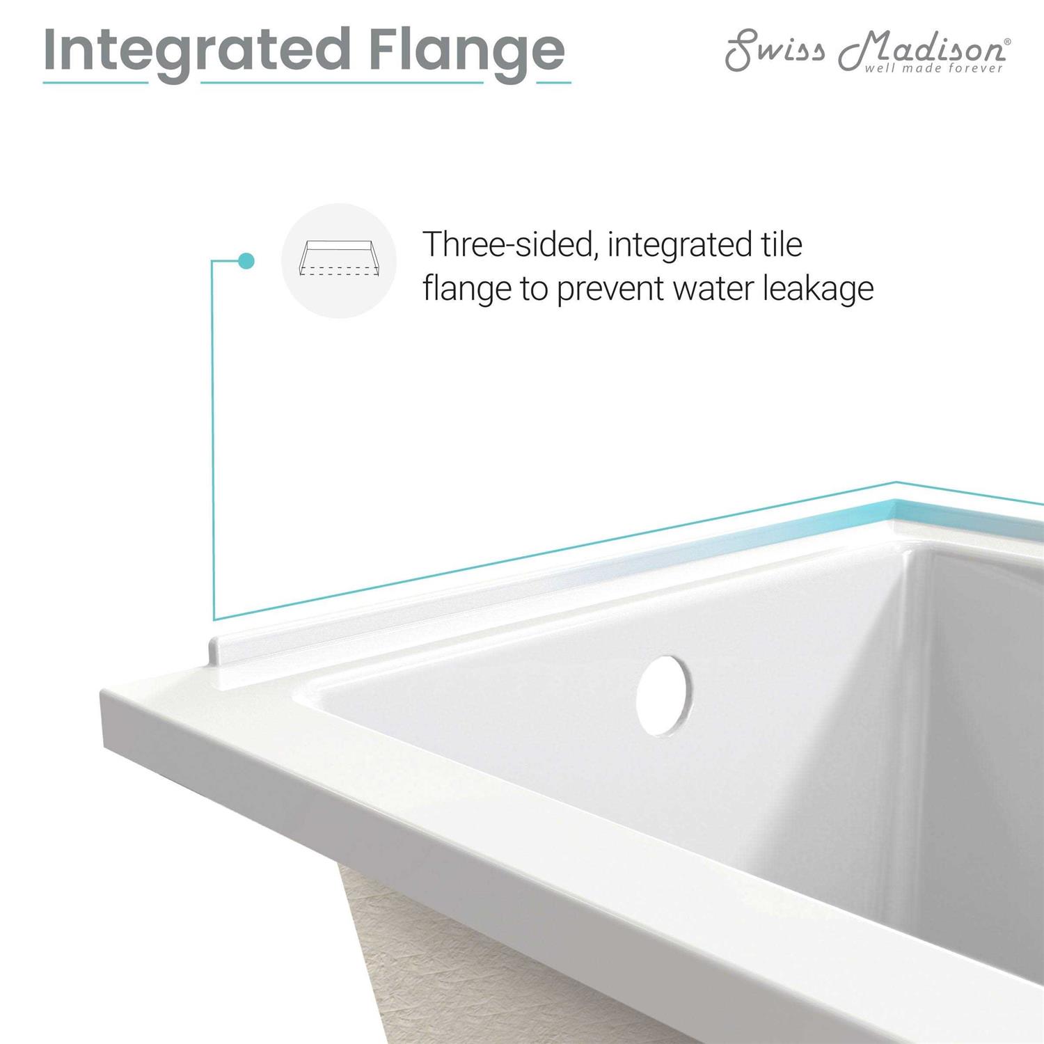Swiss Madison Voltaire 48 x 32 Left/Right-Hand Drain Alcove Bathtub - Cheap Fitting