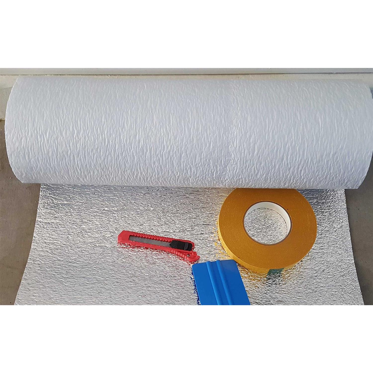 White Double Garage Door Insulation Weatherization Kit Reflective Foam 5 Panel 18′ x 8 - Cheap Fitting