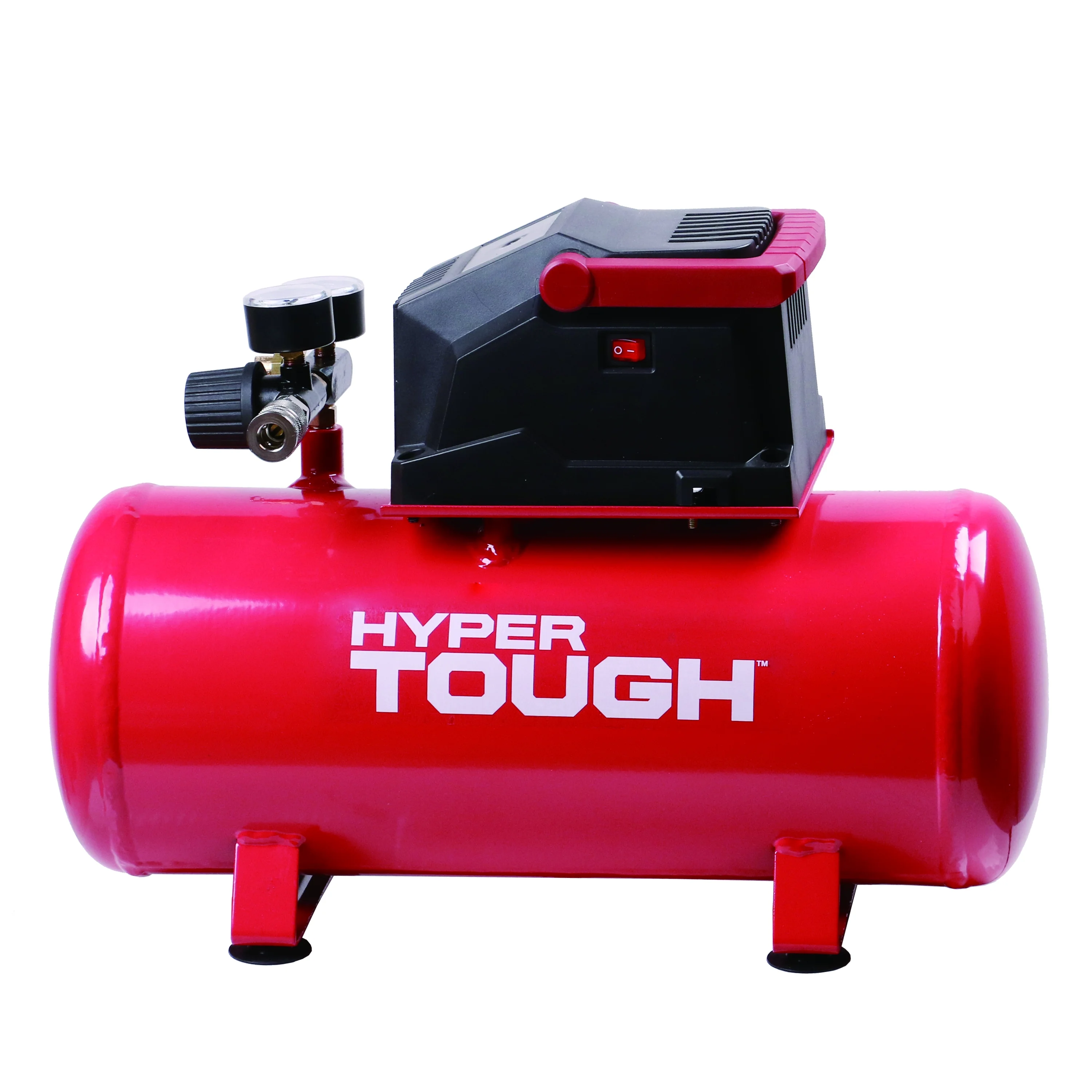 Hyper Tough 3 Gallon Oil Free Portable Air Compressor, 100PSI, Red - Cheap Fitting