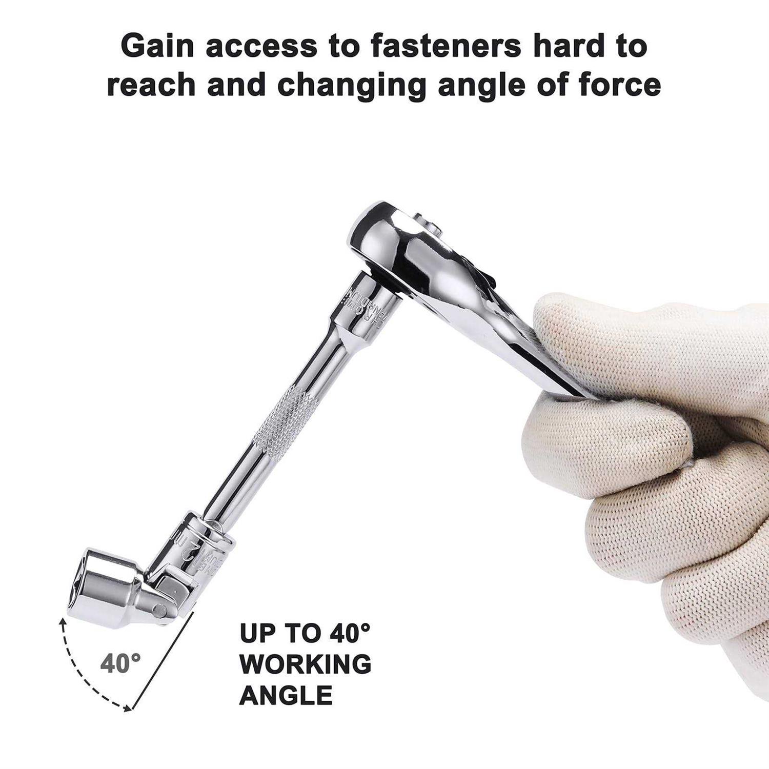 Casoman 12pcs 1/4 Drive Universal Flex Socket Set Metric 5mm to 15mm - Cheap Fitting