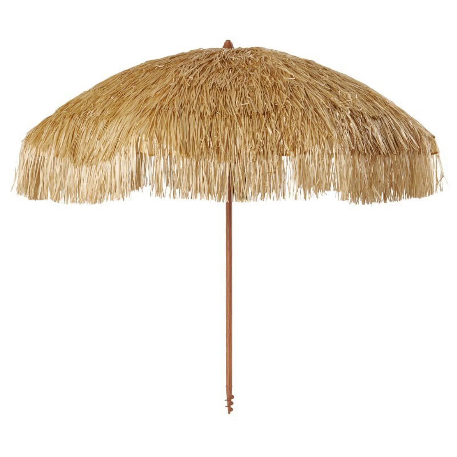 Mainstays 6 feet Beach Umbrella with Sand Anchor,  Thatched Tiki Umbrella - Cheap Fitting