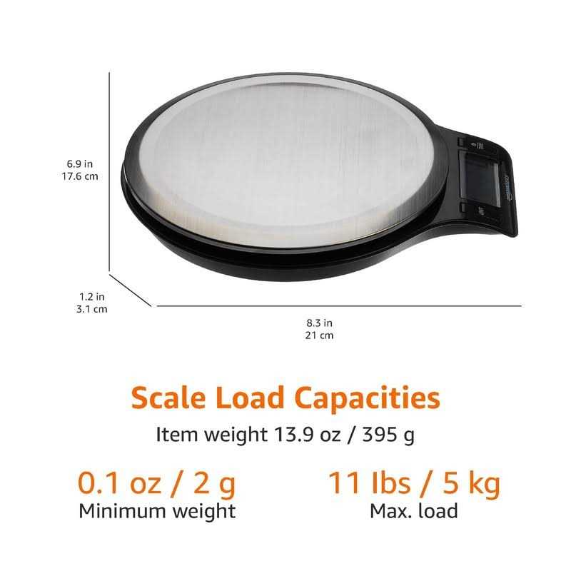 Basics Stainless Steel Digital Kitchen Scale with LCD Display - Cheap Fitting