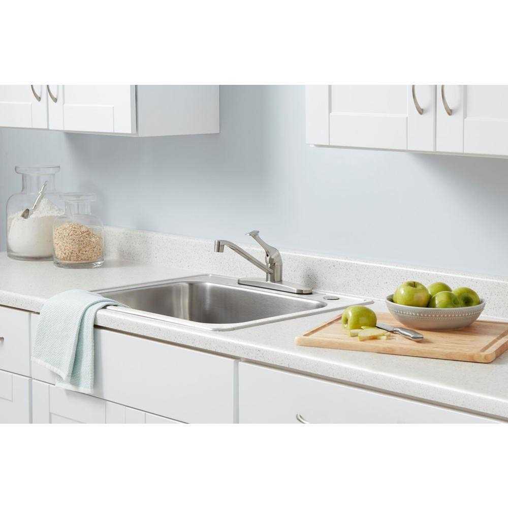 Glacier Bay Single Handle Standard Kitchen Faucet in Stainless Steel - Cheap Fitting