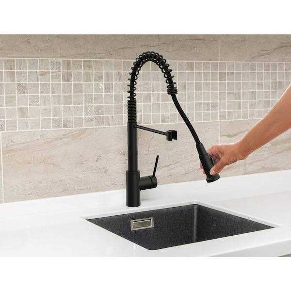 Glacier Bay Lemist Single-Handle Coil Springneck Pull-Down Sprayer Kitchen Faucet in Stainless Steel - Cheap Fitting