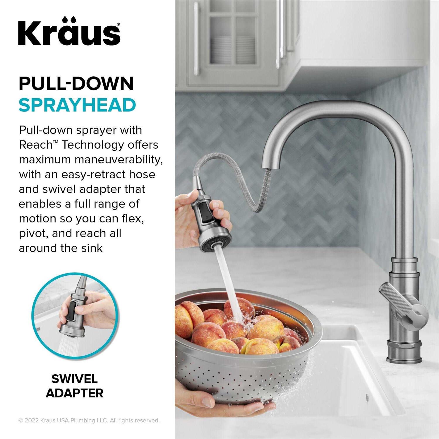 Kraus KPF-4101SFSB Allyn Transitional Industrial Pull-Down Single Handle Kitchen Faucet - Cheap Fitting