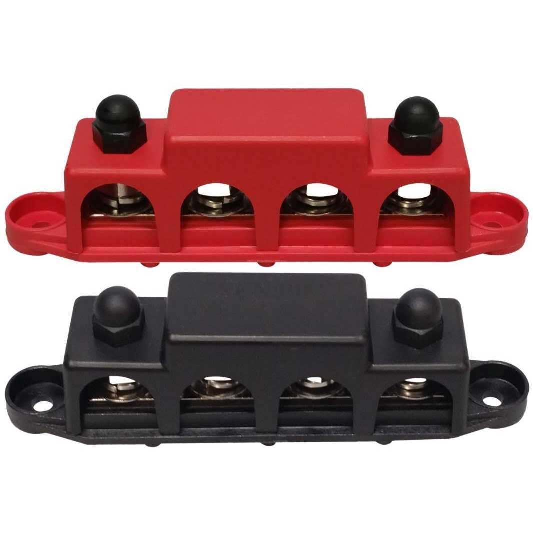 Red 4 Stud Power Distribution Block -busbar - Cheap Fitting