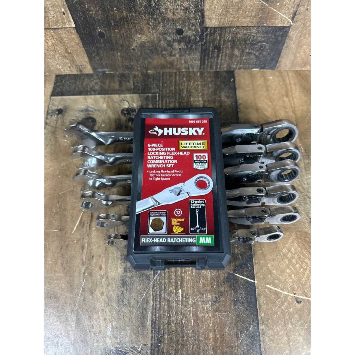 Husky 100-Position Chrome Flex Lock Ratcheting Metric Combination Wrench Set H100CFLRW6PCMM - Cheap Fitting