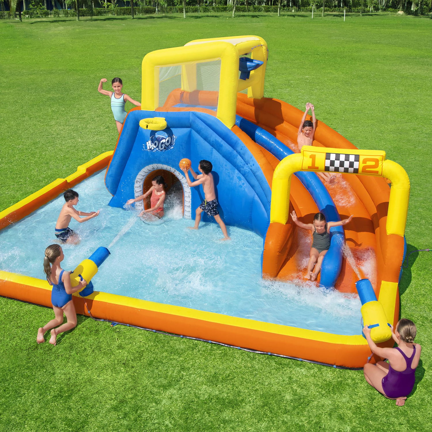 Bestway H2OGO! 18' x 16.5' x 8.6' Super Speedway Child Inflatable Water Park - Cheap Fitting