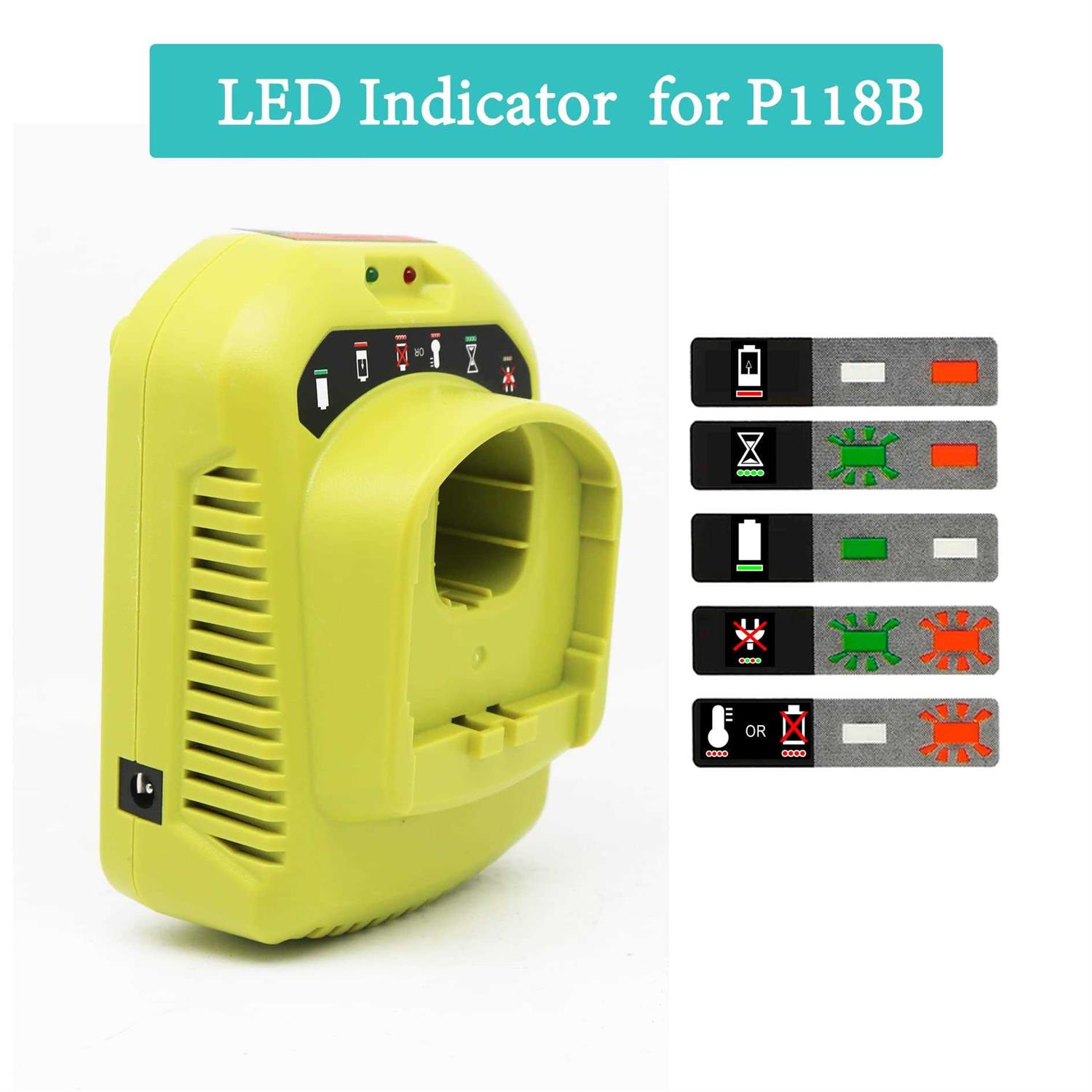 Cell9102 2Packs 18V Battery and Charger Combo for Ryobi 18-Volt Cordless Tools Battery and P118B Charger - Cheap Fitting