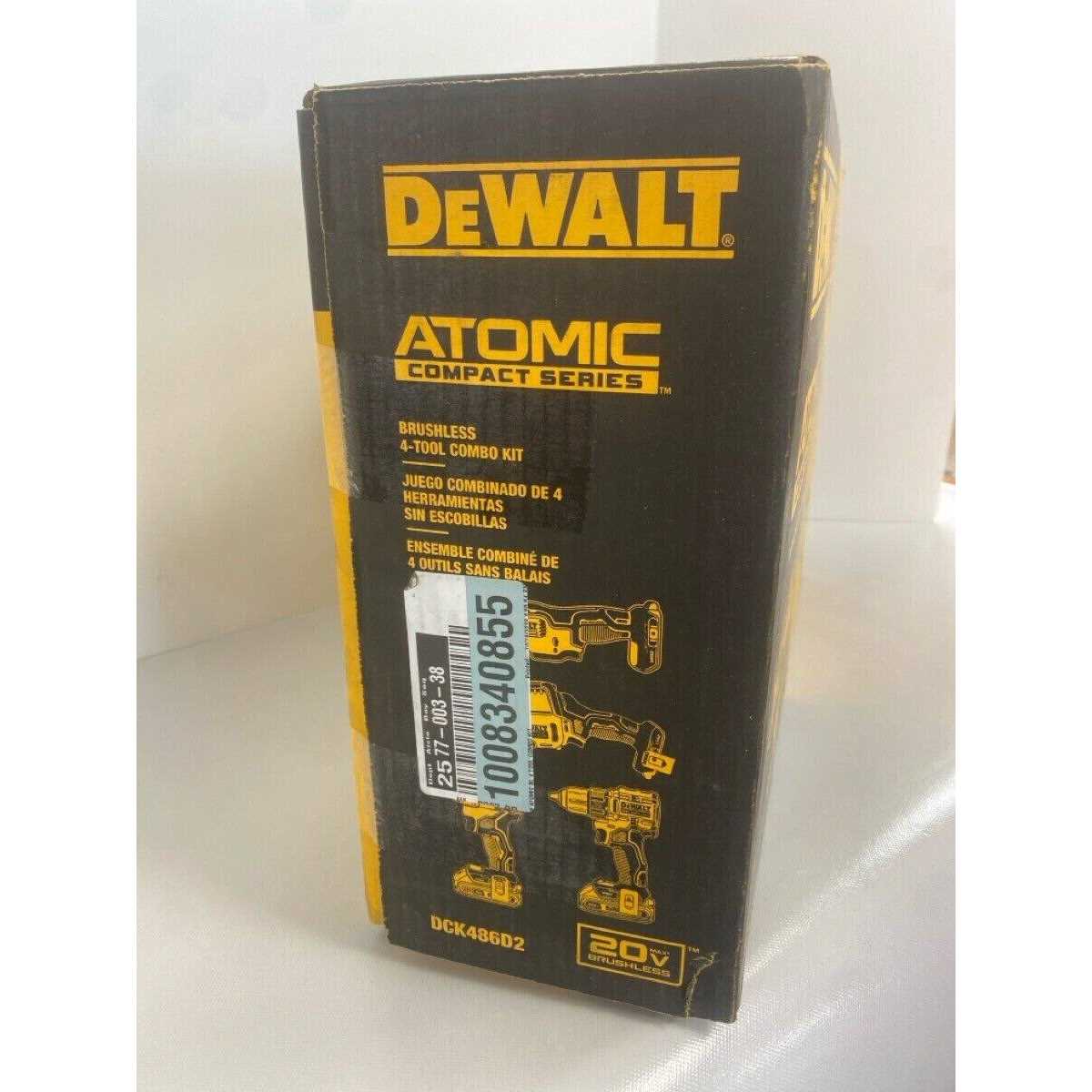 DeWalt 20V MAX Atomic Cordless Brushless 4 Tool Combo Kit DCK486D2 - Cheap Fitting