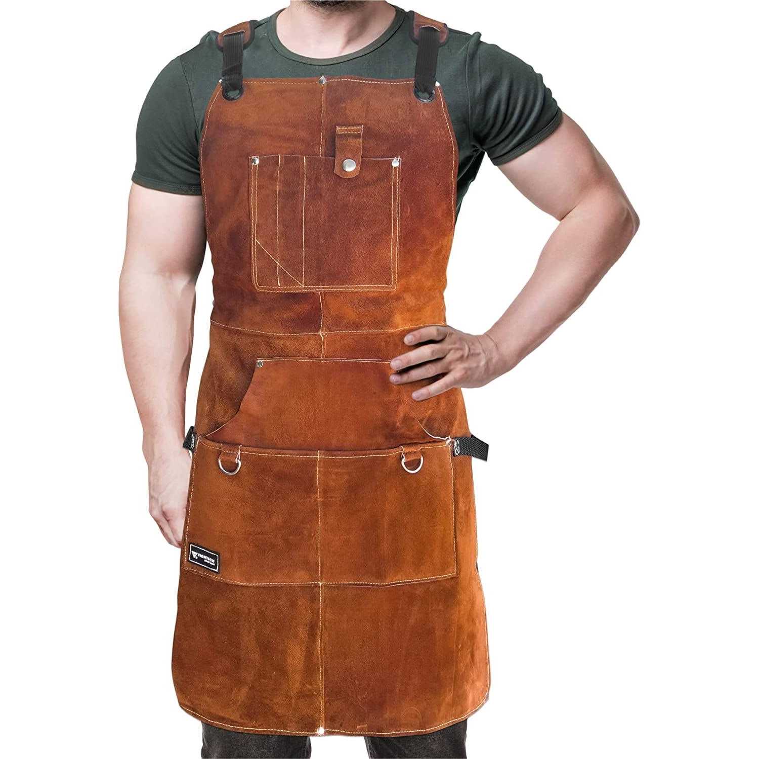 Fightech Work Apron with Tool Pockets Heavy Duty Shop Apron for Woodworkers - Cheap Fitting