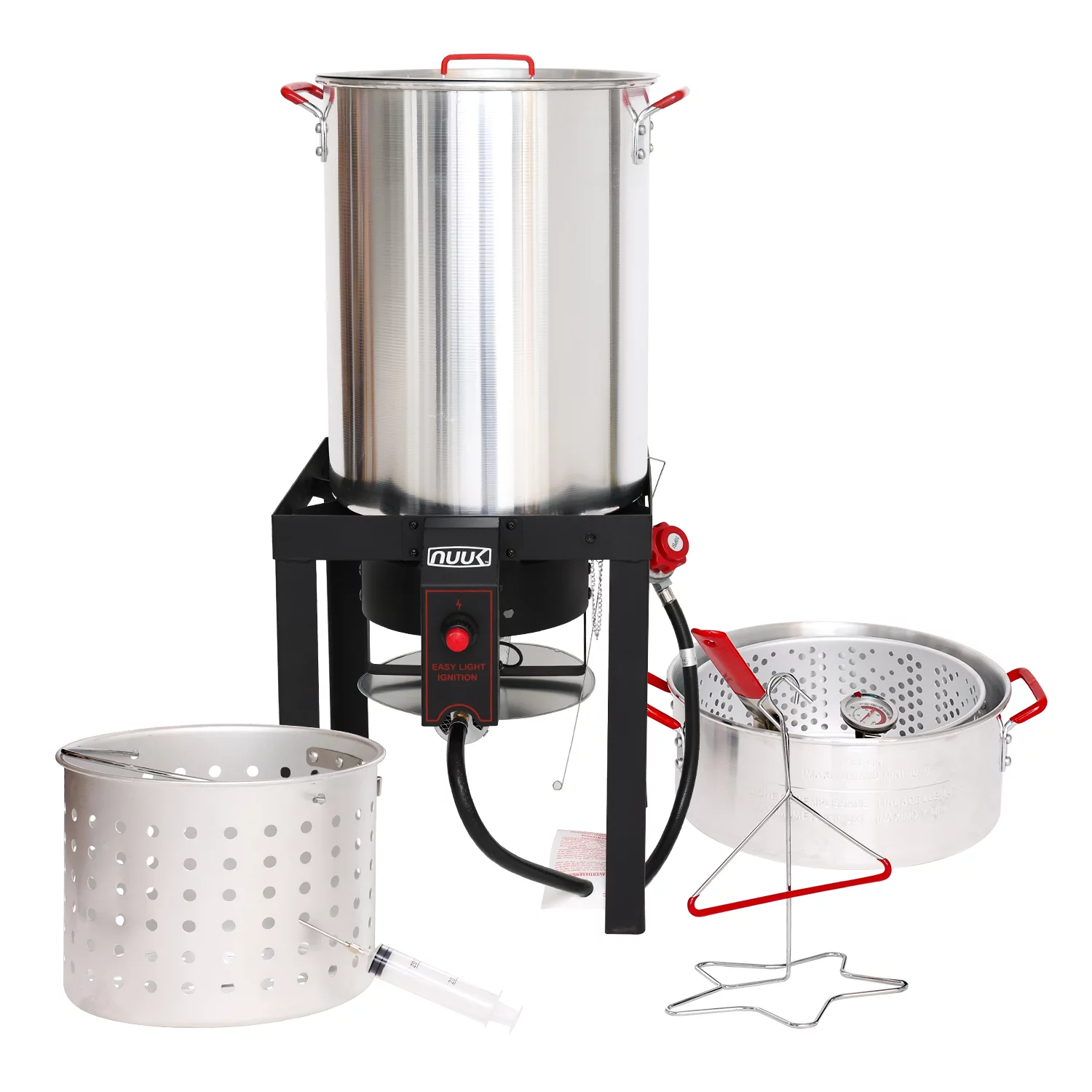 NUUK Propane 30QT Turkey Fryer & 10QT Fish Fryer Combo Kit - Cheap Fitting